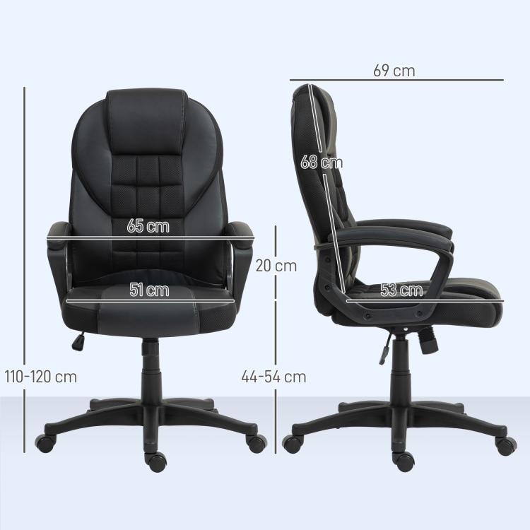 Faux Leather Office Chair - Black