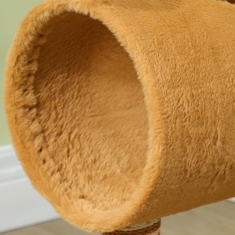 98cm Deer-Designed Cat Tree with Scratching Posts, Toy Ball, Tunnel, Brown