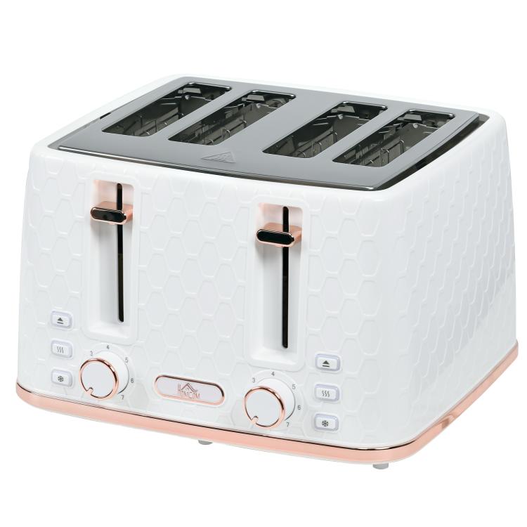 Four-Slice Honeycomb Toaster - White