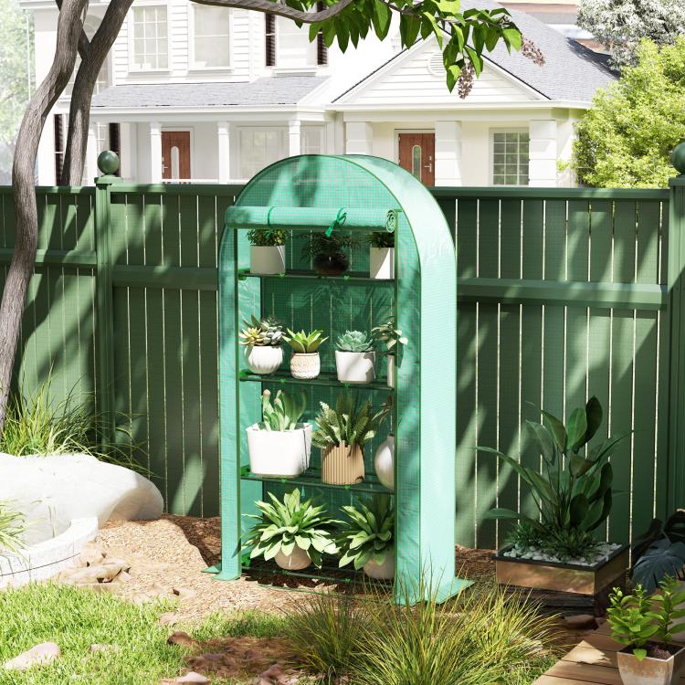 Four Shelf Mini Greenhouse - Green