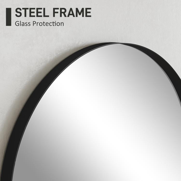 60 x 90cm Arched Home Mirror - Black