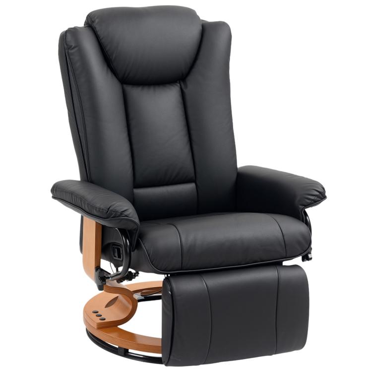 Faux Leather Recliner Chair - Black