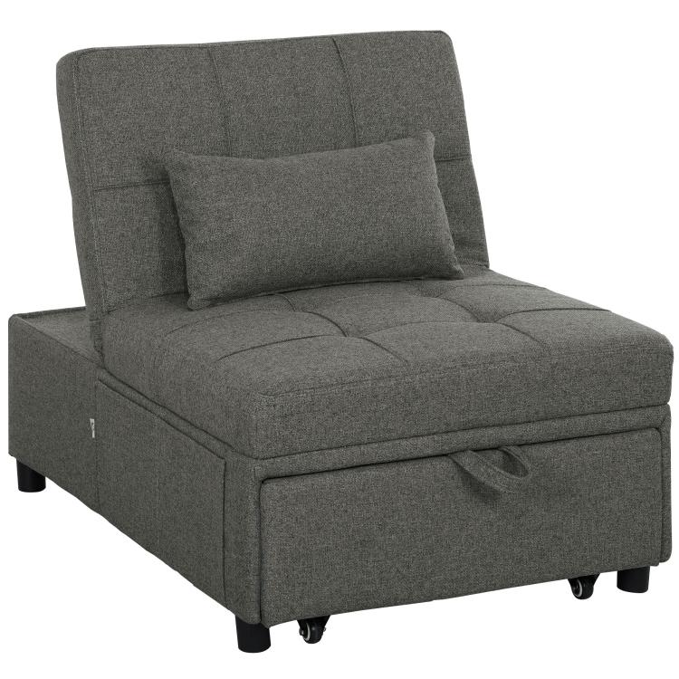 Four-In-One Single Sleeper Chair - Dark Grey
