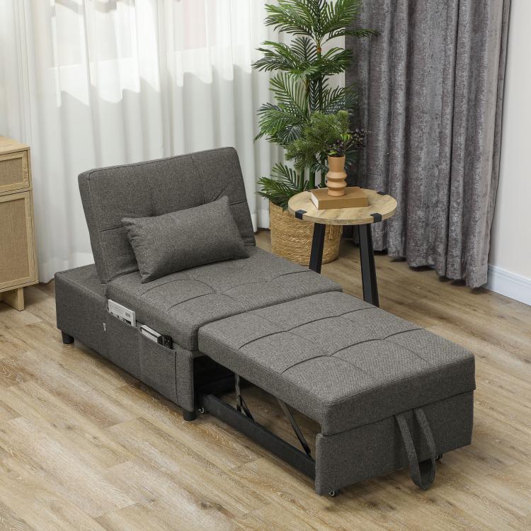 Four-In-One Single Sleeper Chair - Dark Grey