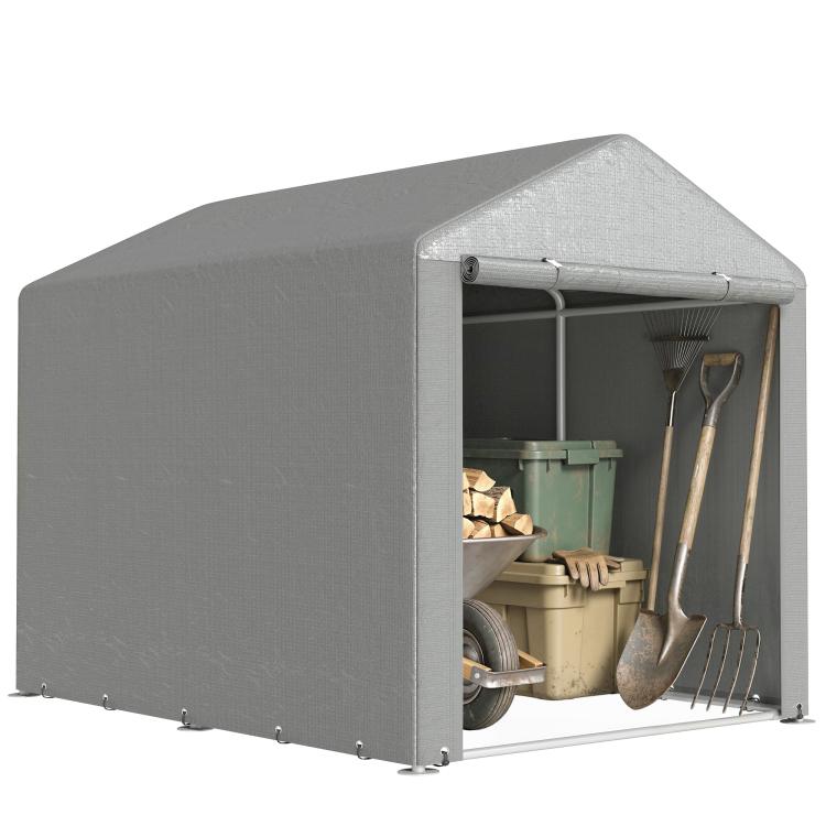 2.2 x 1.6 m Outdoor Storage Tent, with Accessories - Light Grey