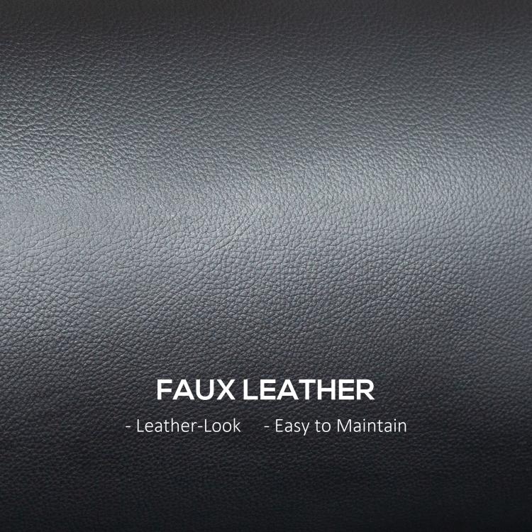 Small Faux Leather 2 Seater Sofa Settee - Black