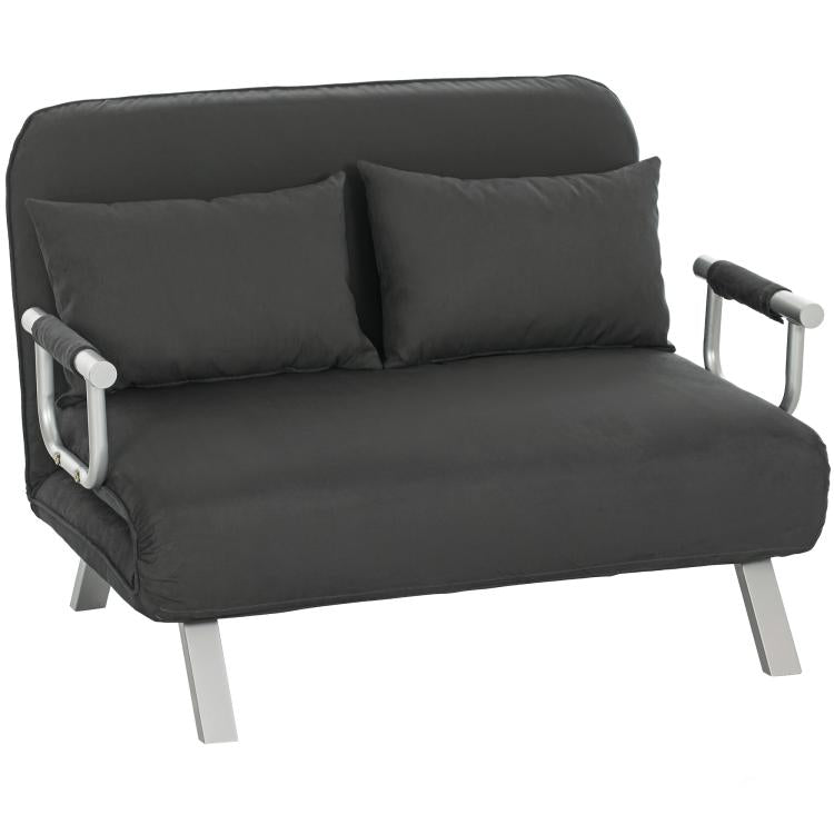 Two-Seater Click-Clack Sofa Bed - Charcoal Grey