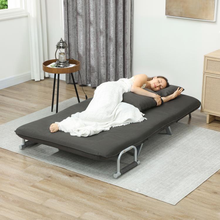 Two-Seater Click-Clack Sofa Bed - Charcoal Grey