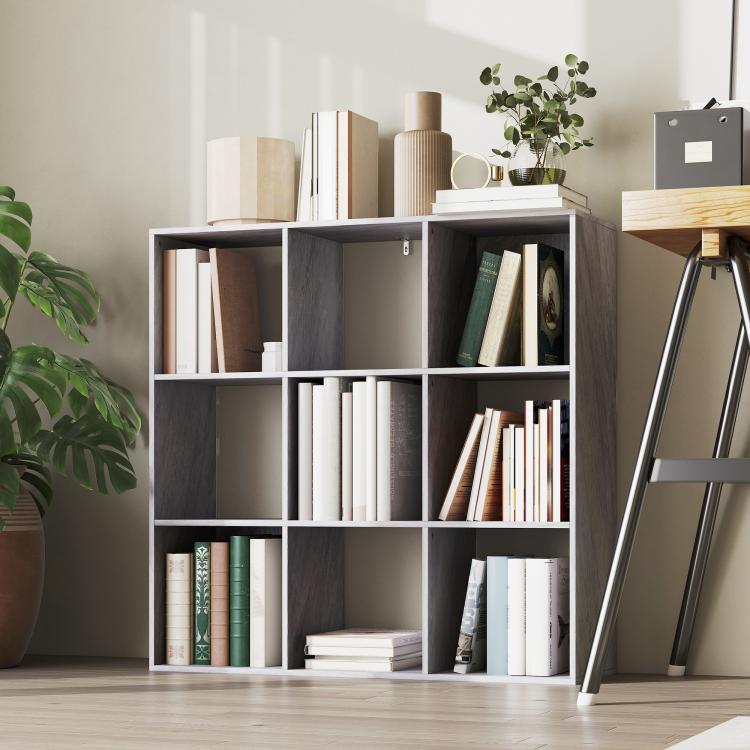 Nine-Cube Storage Shelf - Marble Grey