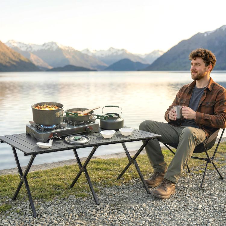 Camping Cookware Set for 2-3 Ultralight Aluminium Cooking Kit Grey