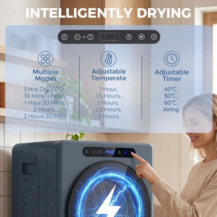 5kg Compact 40-60℃ Tumble Dryer Blue