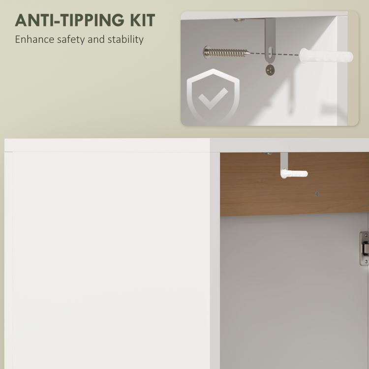 Under Sink Bathroom Cabinet, Bathroom Storage Cabinet with Soft-Close Doors, for Basin without Pedestal, White
