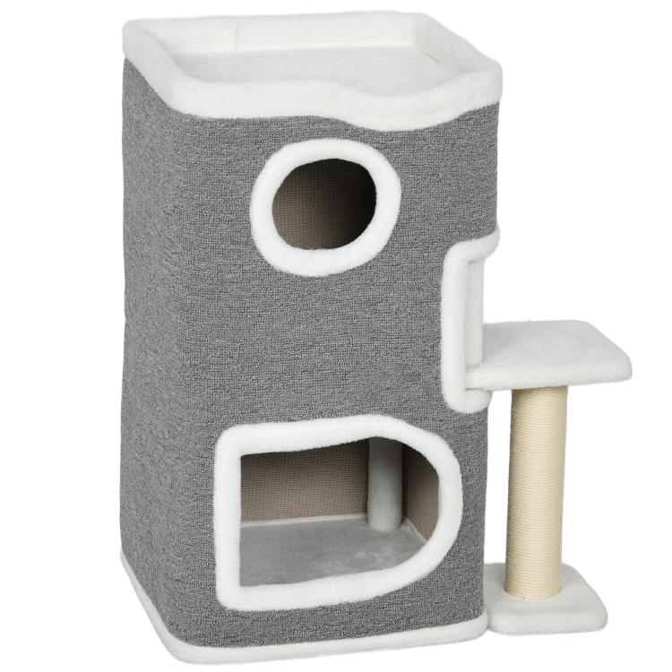 75 cm Cat Tree, Cat Tower Condo for Indoor Cats with Scratching Post, Jumping Platform, Grey