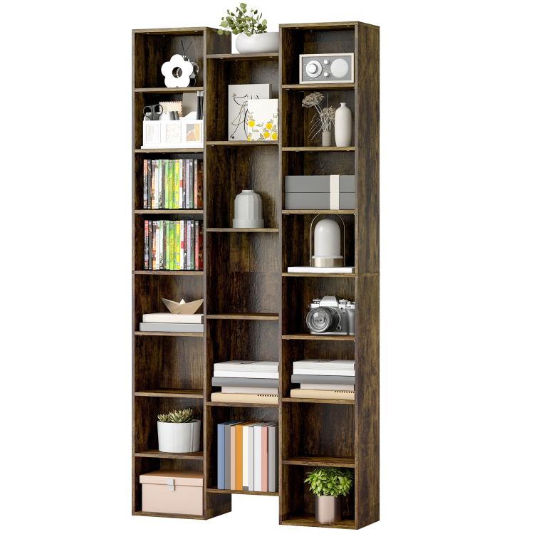 21-Compartment Bookshelf - Brown