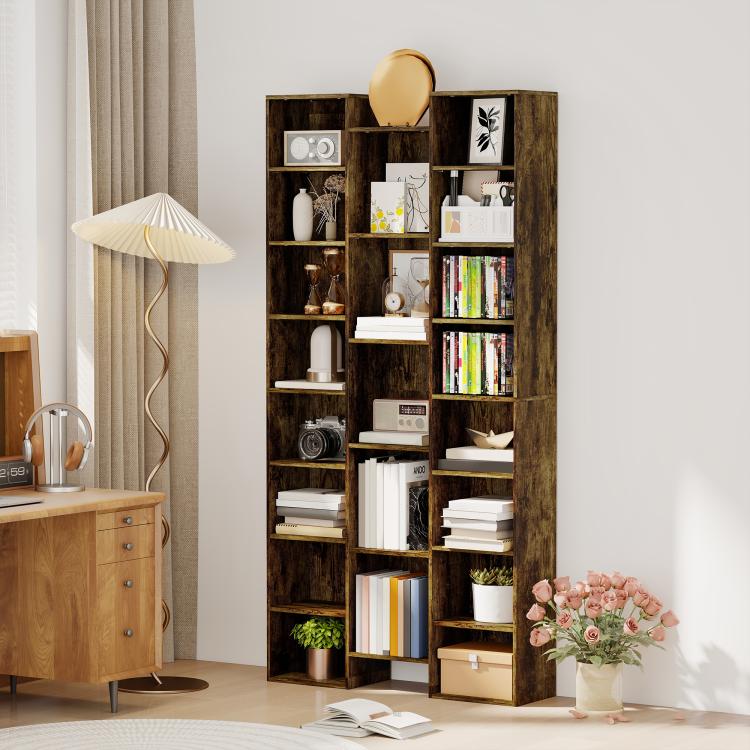 21-Compartment Bookshelf - Brown