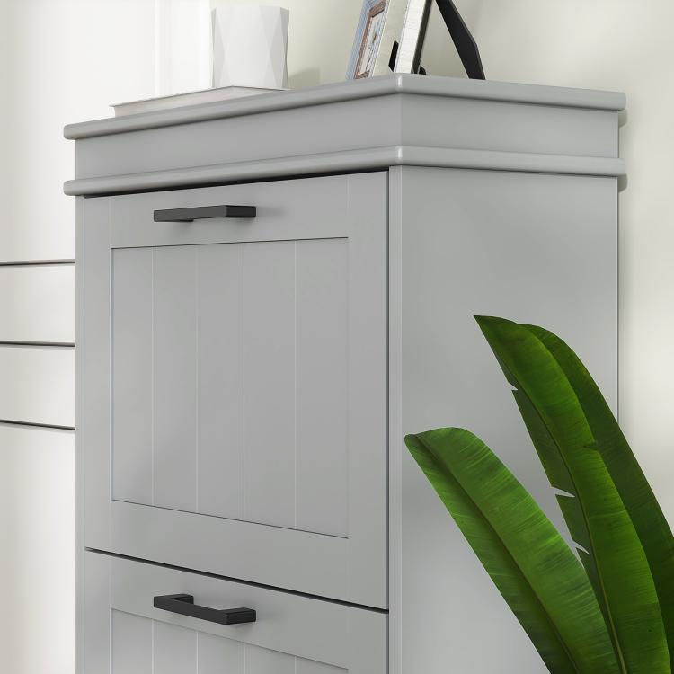 Three-Drawer Minimalistic Shoe Cabinet - Grey