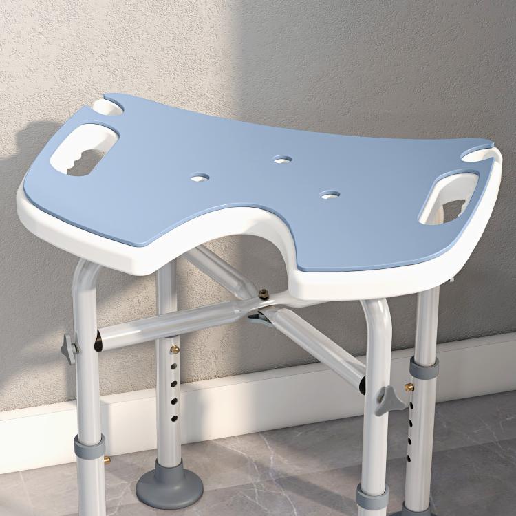 39-51.5cm U Seat Padded Shower Stool - Light Blue