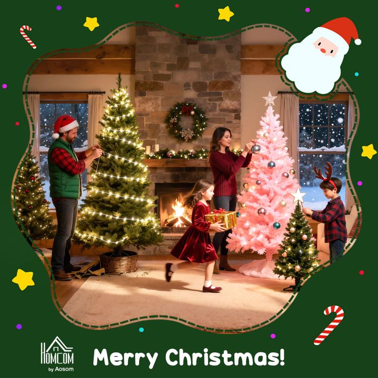 4FT Christmas Tree Warm White LED Light Holiday Home Decoration, Green