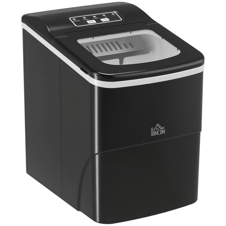 12kg Countertop Ice Cube Machine, with Scoop - Black