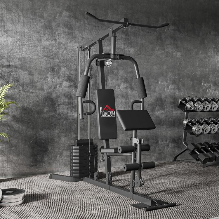 Multi-Exercise Gym Station, with 45kg Weight Stack, for Full Body Workout