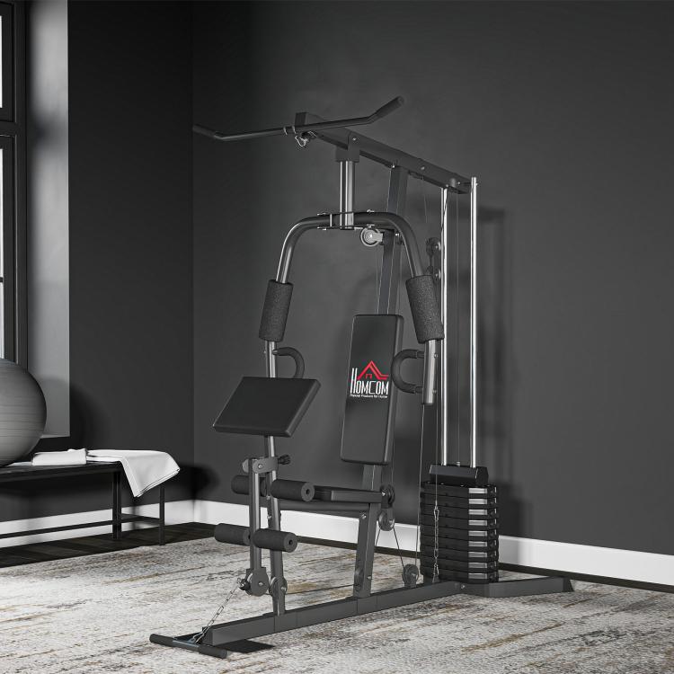 Multi-Exercise Gym Station, with 45kg Weight Stack, for Full Body Workout