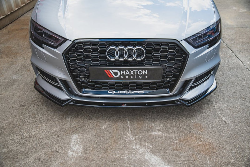 Maxton Design - FRONT SPLITTER V.3 AUDI S3 / A3 S-LINE 8V FACELIFT SEDAN (2016-2020)