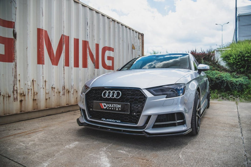 Maxton Design - FRONT SPLITTER V.3 AUDI S3 / A3 S-LINE 8V FACELIFT SEDAN (2016-2020)