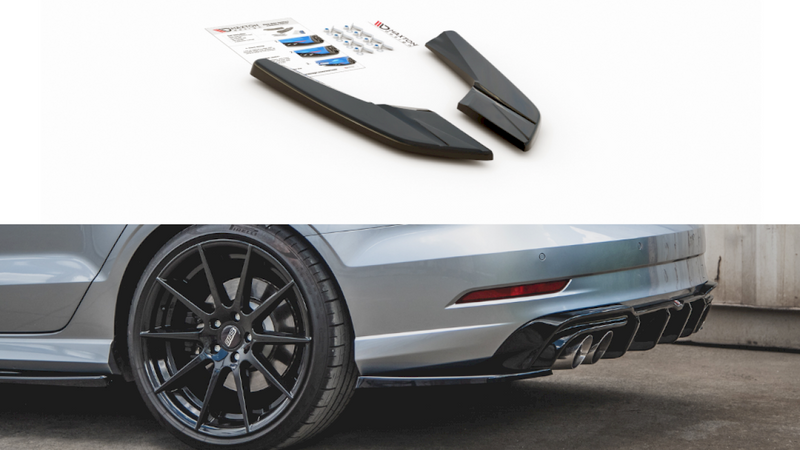 Maxton Design - REAR SIDE SPLITTERS V.2 AUDI S3 SEDAN 8V FACELIFT (2016-2020)
