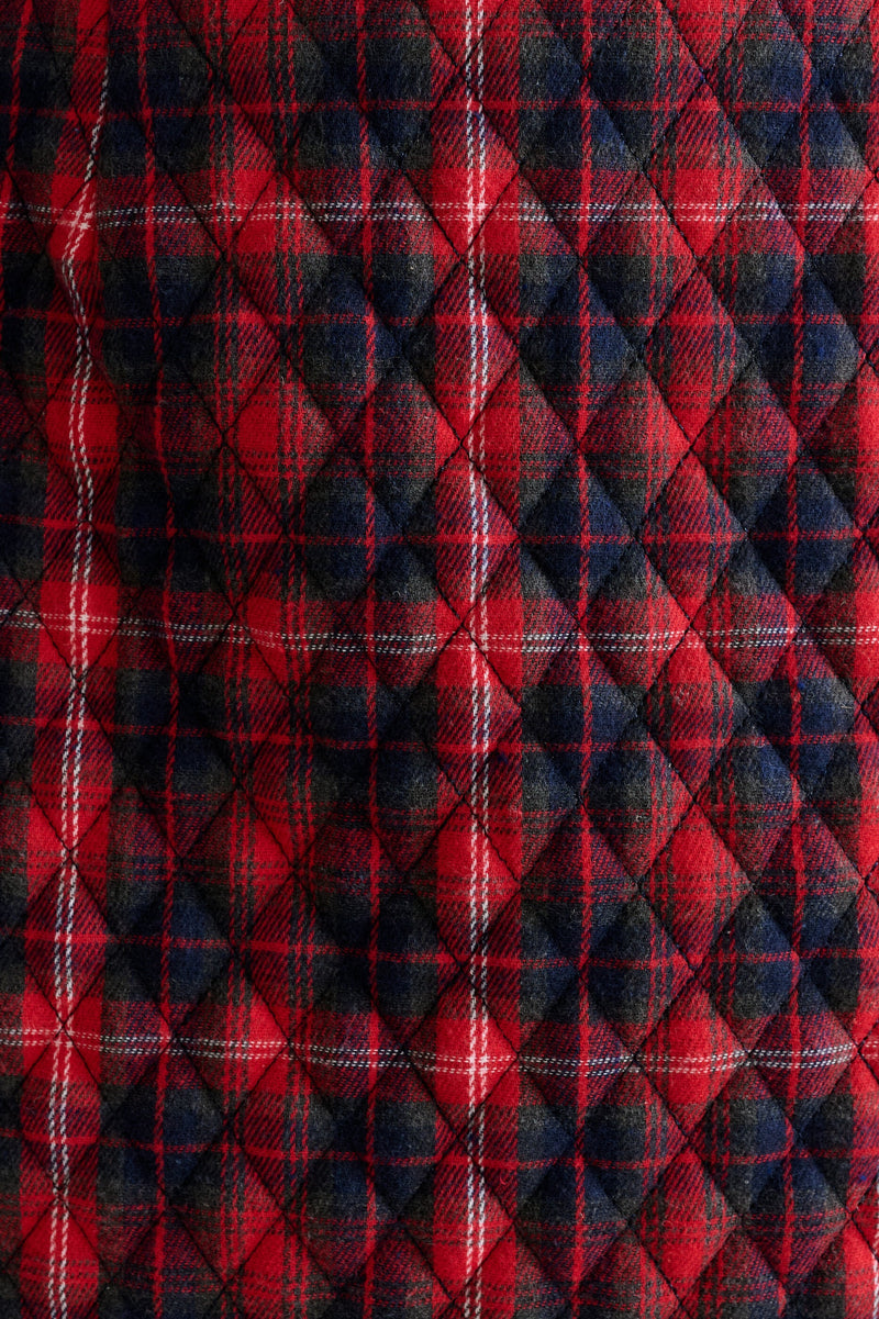 Aubin Winter Check Quilted Mini Skirt – Red