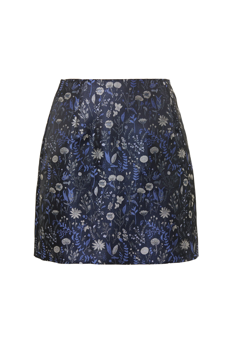 Aubin Magic Forest Jacquard Mini Skirt - Blue