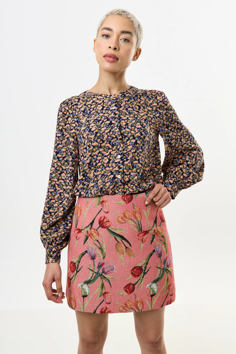 Aubin Tulip Jacquard A-line Mini Skirt - Pink