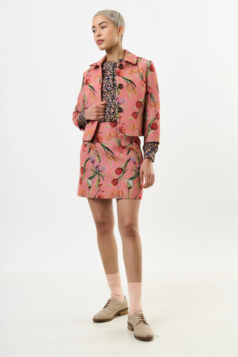 Aubin Tulip Jacquard A-line Mini Skirt - Pink
