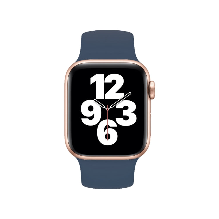 For Apple Watch Ultra 49mm&Watch Ultra 2 49mm / Series 10 46mm / 9&8&7 45mm / SE 3&SE 2&6&SE&5&4 44mm / 3&2&1 42mm Solid Color Elastic Silicone Watch Band, Size:M 143mm