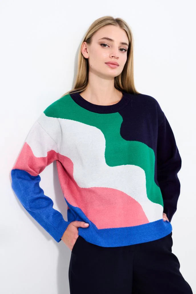 Abra Squiggle Engineered Jacquard Jumper