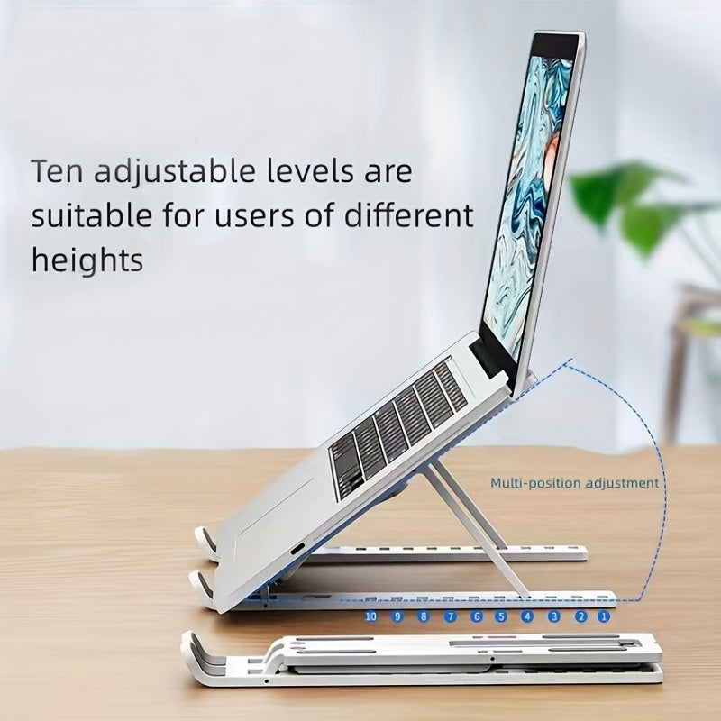 Adjustable Laptop Stand - 10-Level Foldable Holder for All Notebooks & Tablets