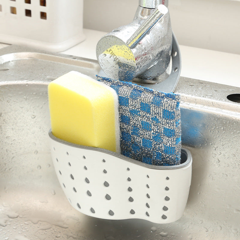 Adjustable Sink Sponge Rack - Hanging Drain Bag Organiser for Kitchen & Bathroom