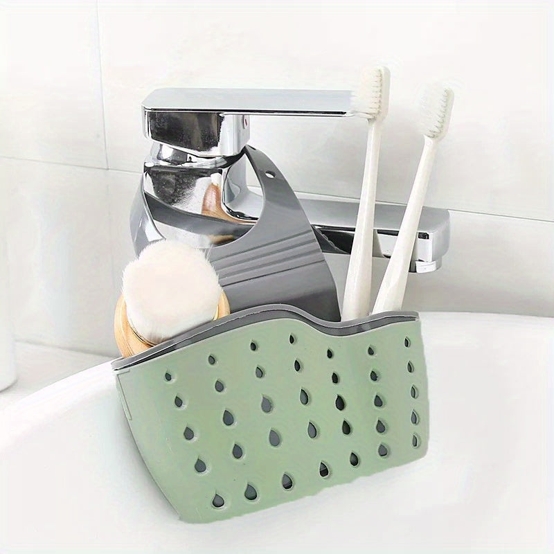 Adjustable Sink Sponge Rack - Hanging Drain Bag Organiser for Kitchen & Bathroom