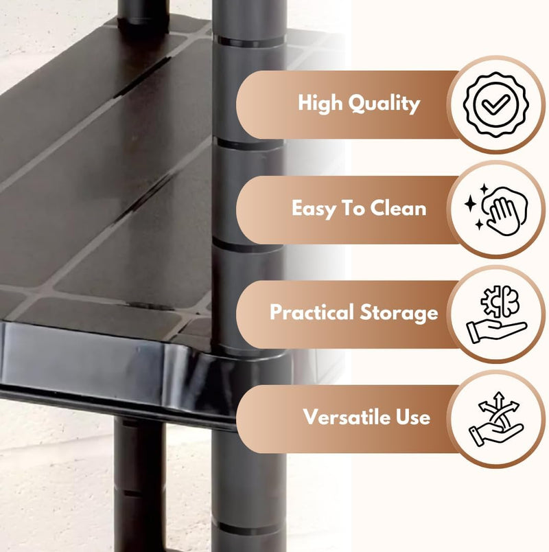 3 Tier Shelving Unit Heavy Duty Plastic Storage Shelf