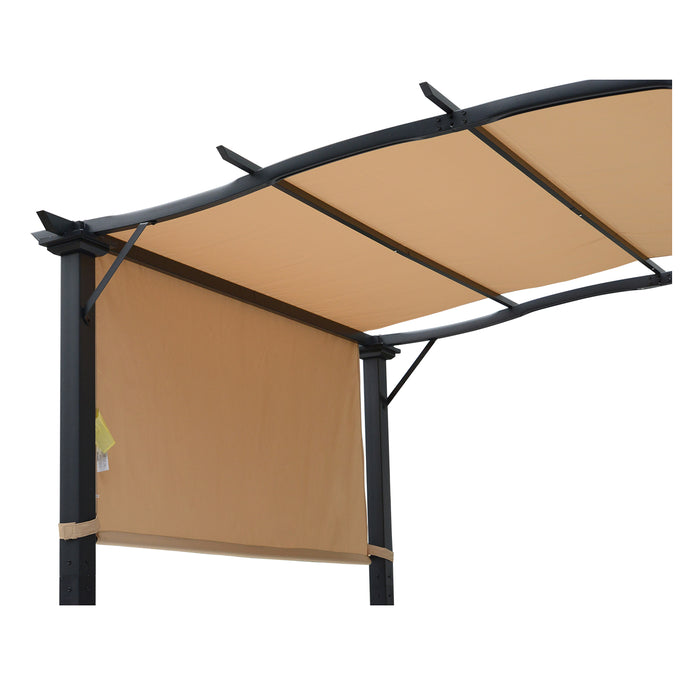 Retractable Pergola Garden Gazebo  3x2.45x2.3m, Khaki