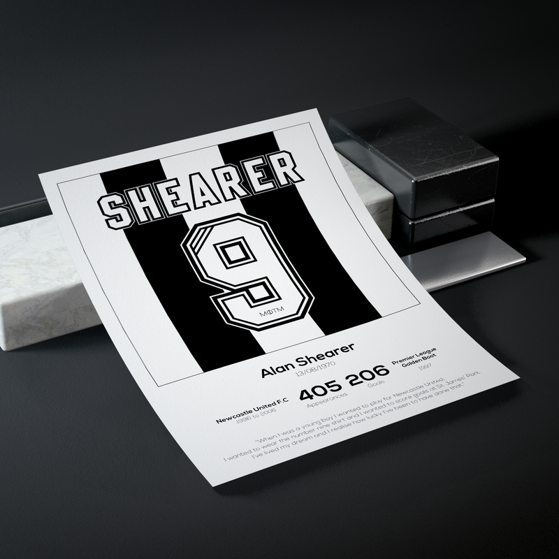 Alan Shearer Legend Stats Print