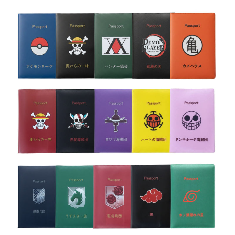 One Piece Straw Hat Pirates Black Passport Cover