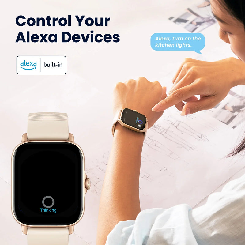 Amazfit GTS 4 Mini Smartwatch - Alexa Built-in, 24H Heart Rate, 150 Sports Modes, Fitness Tracker Smart Watch for Android & iPhone