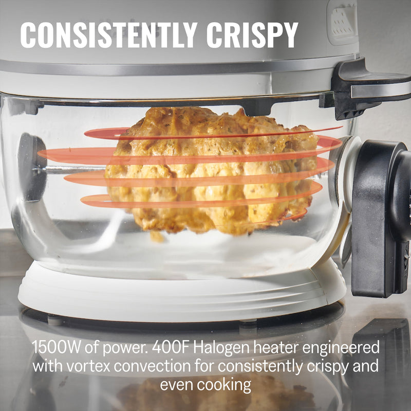 The Self-Cleaning Glass Bowl Air Fryer - CHERRY RED