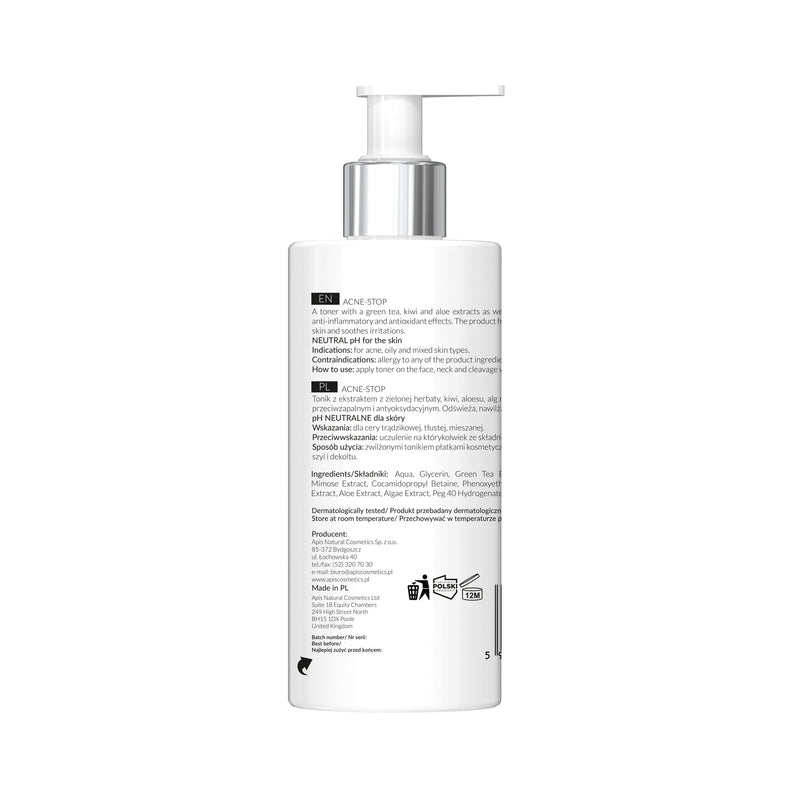 Apis ACNE-STOP Home terApis Antibacterial Cleansing Toner with Green Tea | 300ml