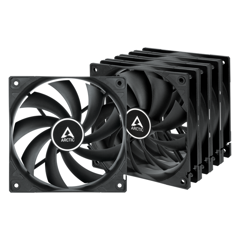 Arctic F12 Low Noise 12cm Case Fan with 9 Blades & Fluid Dynamic 1350 RPM Value Pack