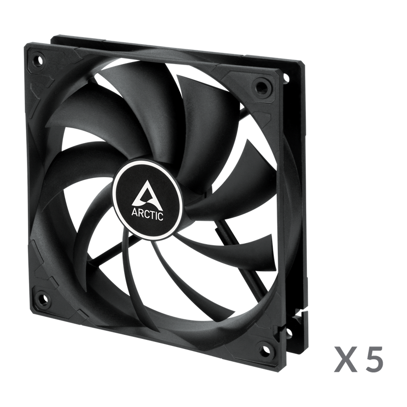 Arctic F12 Low Noise 12cm Case Fan with 9 Blades & Fluid Dynamic 1350 RPM Value Pack