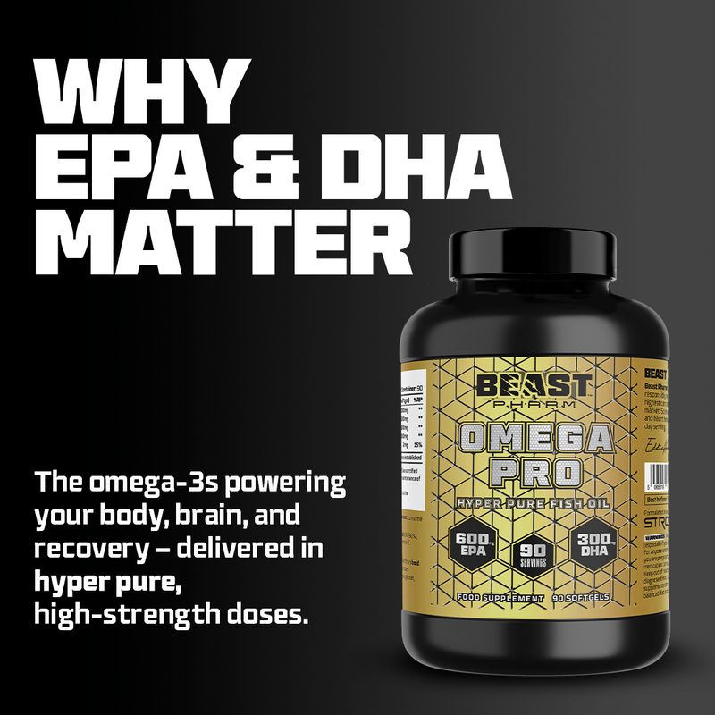 BEAST Omega 3 Pro - Hyper Pure Fish Oil with 600mg EPA & 300mg DHA