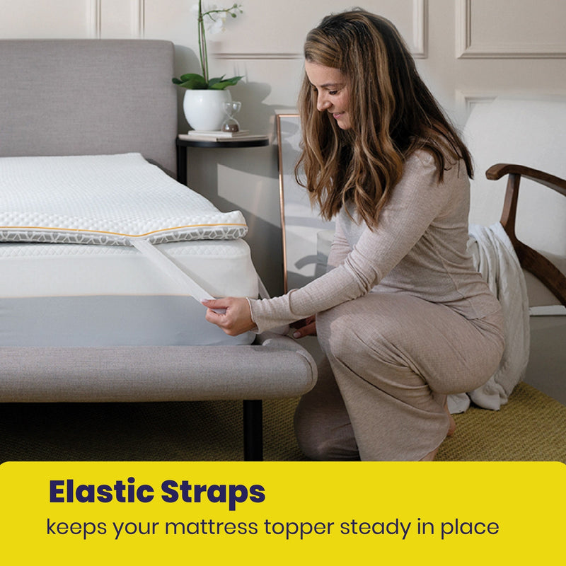 Brightr® Aurora Deluxe 2 in 1 Best Memory Foam mattress topper - Medium Firm