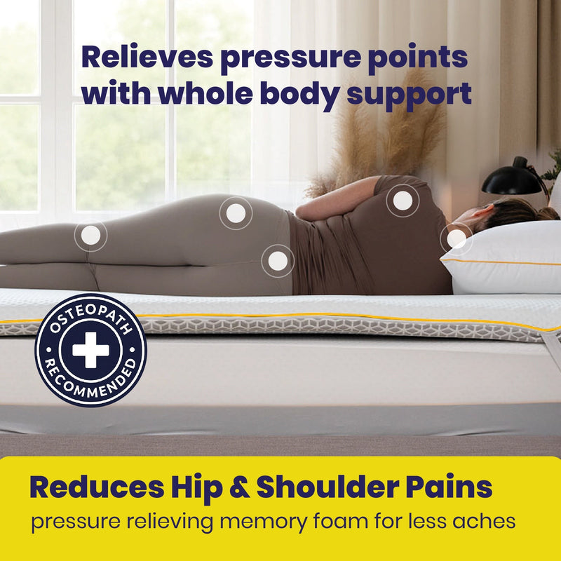Brightr® Aurora Deluxe 2 in 1 Best Memory Foam mattress topper - Medium Firm