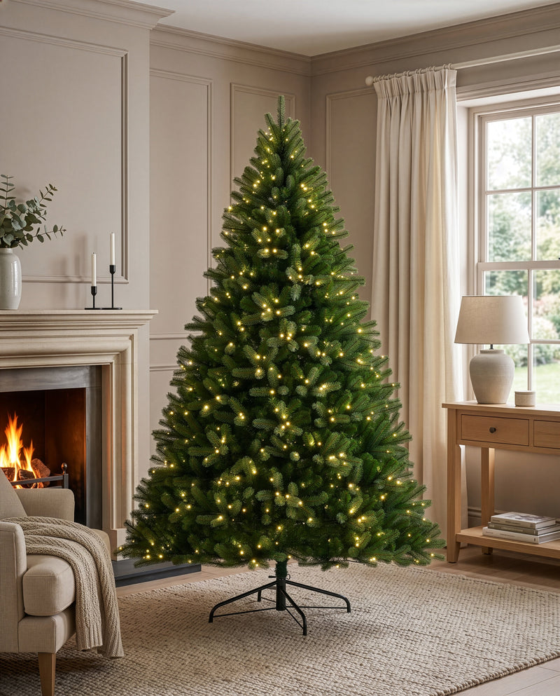 12ft Pre-Lit Christmas Tree with 2000 Warm White LED Lights